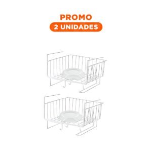 Pack2 Organizador de Rejilla 28,5x20x27 cm Blanco con mucha Capacidad en Sala