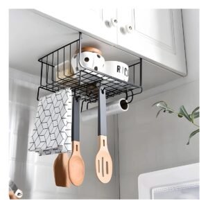 Cesto Flotante Metalico 28,5x20x27 cm Negro para el Orden en su Vivienda