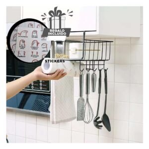 Cesto Flotante Metalico 28,5x20x27 cm Negro de Material Fuerte en Hogar Y+Regalo Sticker