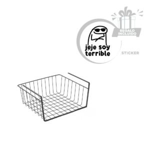 Cesto de Almacenaje Metalico Negro 29x20x27cm para Espacios Organizados Y+Regalo Sticker