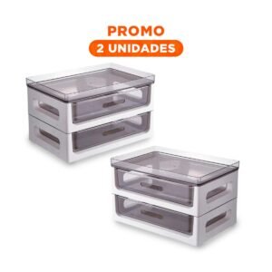 Pack2 Base Multifuncional de 2 Niveles para Te y Tazas Uso Diario 39.5x27x23.5cm