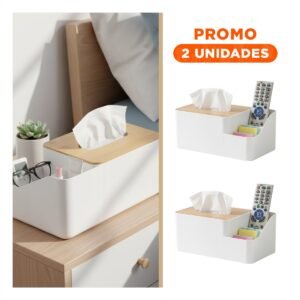 Pack2 Organizador de Servilletas Multifuncional, Practico y Ligero Blanco