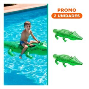 Pack2 Flotador Acuatico con Figura de Cocodrilo para Piscina Familiar