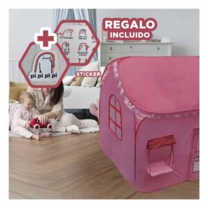 Fuerte de Tela Rosado 104 x 92 x 92 para Recreo en la Sala Y+Regalo Sticker