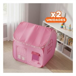 Pack2 Vivienda de Tela Rosado 104 x 92 x 92 para Niñas con Ganas de Moda
