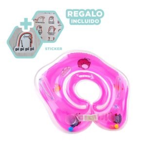 Flotador de Cuello Rosado para Bebe de 66 x 44 cm para Piscina en Casa Y+Regalo Sticker