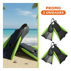 Pack2 Equipo Acuatico Orca Diseñado para Natacion Activa Negro Verde
