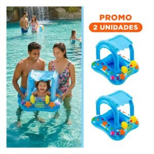 Pack2 Flotante Inflable Bebe con Techo 56581NP Seguro y Facil de Usar