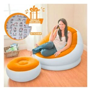 Sofa y Puff Inflable para Uso Interior y Exterior en Hogar Y+Regalo Sticker