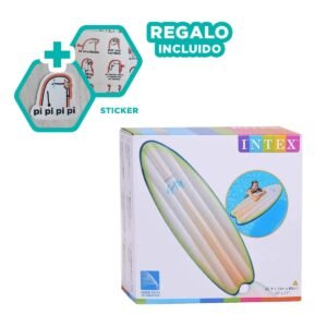 Tabla Acuatica Inflable para Nadar Intex Blanco Verde para Piscina y Hogar Y+Regalo Sticker