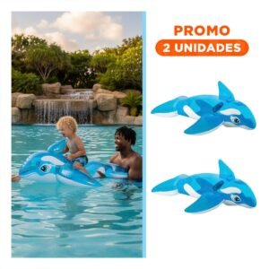 Pack2 Flotante Inflable Ballena 58523NP Seguro y Facil de Usar