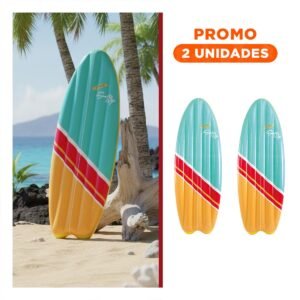 Pack2 Tabla Inflable Intex Celeste Anaranja para Nadar y Jugar en Piscina Hogar