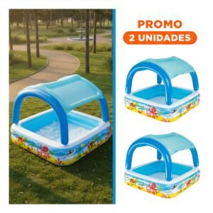 Pack2 Centro de Agua Canopy 147 x 147 x 122 CM con Techo para Juego en Jardin