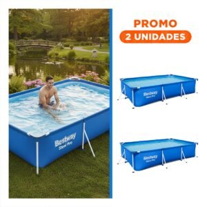 Pack2 Estanque Rectangular 300x201x66 cm para Hogar y Uso Exterior en Familia
