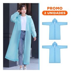 Pack2 Capa de Lluvia Unisex con Material Resistente y Comodo