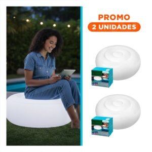 Pack2 Sofa Luminoso Inflable Con Luz Led para Ambientes Agradables