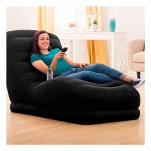Sofa Inflable Negro para Hogar Comodo y Ligero para Sala o Terraza