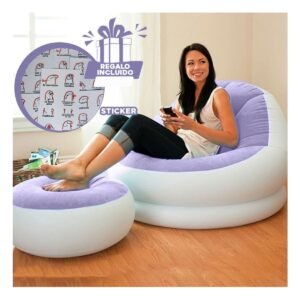Sofa y Puff Inflable para Uso Interior y Exterior en Hogar Y+Regalo Sticker