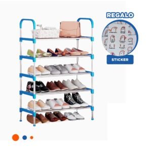 Zapatera Vertical Celeste 5 Niveles Estructura para Almacenar Calzado Y+Regalo Sticker