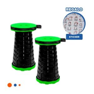 Silla Plegable Verde 1 Seguro Portatiles Estructura Resistente Ligera Uso Y+Regalo Sticker