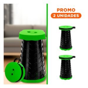 Pack2 Sitial Plegable Verde 1 Seguro Portatil Uso Diario Casa y Exterior