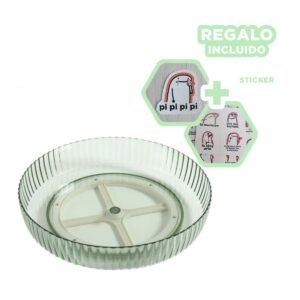 Soporte Para Especias Plastico 30.5x6x30.5cm Diseno Funcional Verde Y+Regalo Sticker