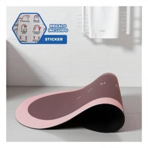 Tapete Ovalado Home Rosado Material Resistente y Facil de Limpiar en Casa Y+Regalo Sticker