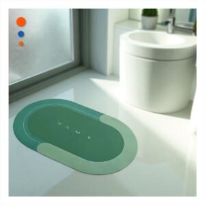 Tapete Ovalado Home Verde para Casa Uso Diario y Decoracion Interior