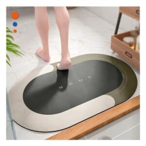 Tapete Ovalado Home Marron para Casa Uso Diario y Decoracion Interior