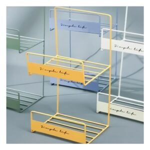 Organizador de Carteras Amarillo de 2 Niveles 45x17x19cm en Acero Carbonato