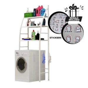 Soporte Curvo Blanco para ducha con acabado liso y orden practico diario Y+Regalo Sticker