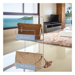 Organizador de Carteras Azul de 2 Niveles 45x17x19cm en Acero Carbonato Pro