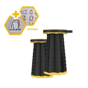 Asiento Resistente Plegable con Seguro Portatil para Interior Amarillo Y+Regalo Sticker