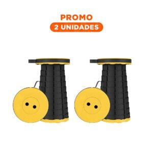 Pack2 Butaca Plegable con Seguro Portatil para Hogar Amarillo