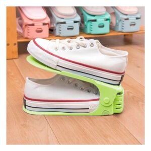 Organizador de calzado plastico verde para optimizar el espacio disponible