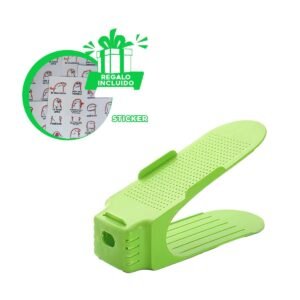 Soporte de calzado plastico verde para organizar pares facilmente Y+Regalo Sticker