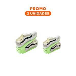 Pack2 Organizador de zapatos plastico verde para mantener el calzado accesible