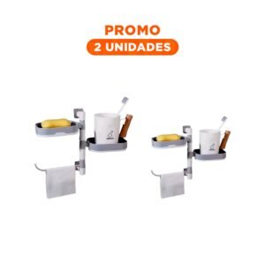 Pack2 Base Jabonera Multiusos 3 Niveles Plastico Resistente Hogar Plomo