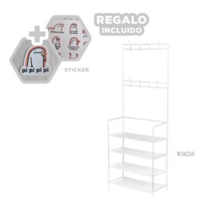 Organizador de Zapatos con Percheros Recto Blanco para Espacios de Hogar Y+Regalo Sticker