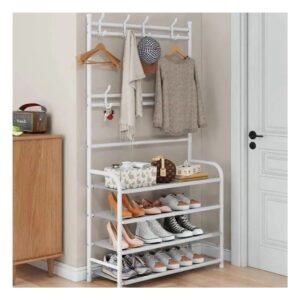 Zapatera Organizadora con Percheros Curvos Blanco para Ordenar el Hogar