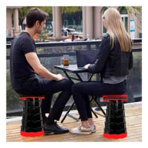 Silla Plegable 2 Seguros Portatiles Tapa Rojo Centro Negro para Uso Diario