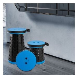 Silla Plegable Portatil con Doble Seguro para Hogar y Casa Tapa Azul Centro Negro