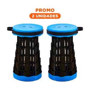Pack2 Silla Portatil Plegable con Dos Seguros para Hogar y Casa en Azul y Negro