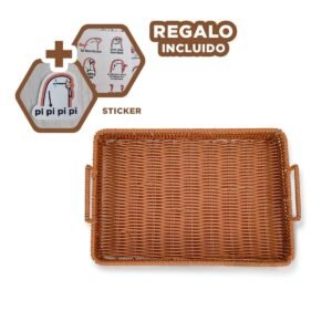 Fuente Rectangular con asas tejido para decoracion funcional en mesa del hogar Y+Regalo Sticker