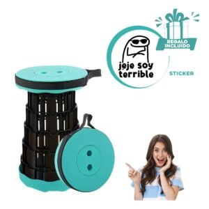 Banqueta Plegable con 2 Seguros para Uso en Hogar y Exterior Verde Negro Y+Regalo Sticker