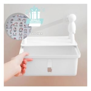Baldas Humanoides Porta Pañuelos para Organizar Perfumes Blanco Y+Regalo Sticker
