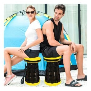 Silla Plegable Portatil con Doble Seguro para Hogar y Exterior Tapa Amarillo Centro Negro