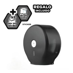 Dispensador de Papel Higienico Jumbo Negro Compacto y Resistente Gota Y+Regalo Sticker