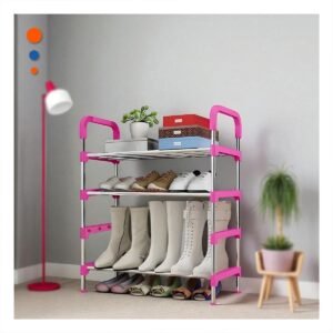 Zapatera Vertical 4 Niveles Ligera y Practica y Facil de Usar Diario Rosado