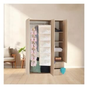 Zapatera Colgante para Orden Seguro en Closet 6 Pares Crema